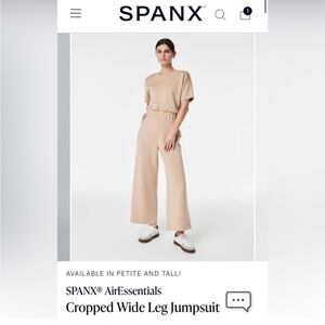 SPANX air essentials wide leg jumpsuit! Short sleeve and feels amazing!